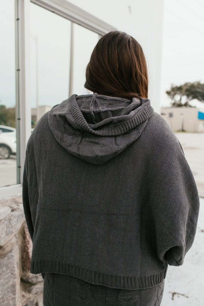 Cable Crush Knit Hoodie