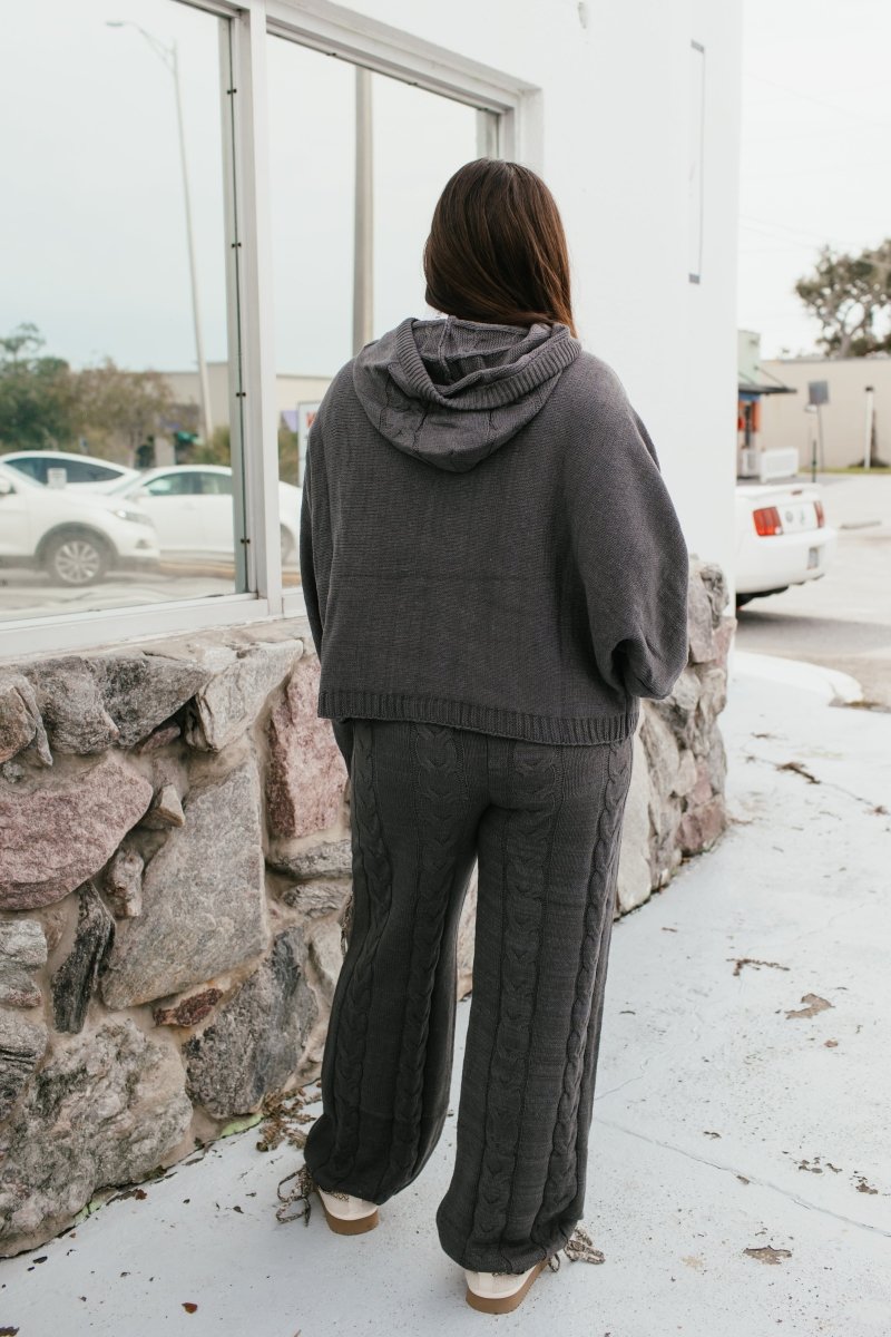 Cable Crush Knit Hoodie