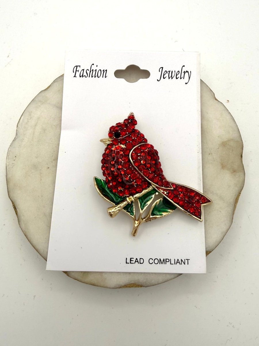 Cardinal Brooch