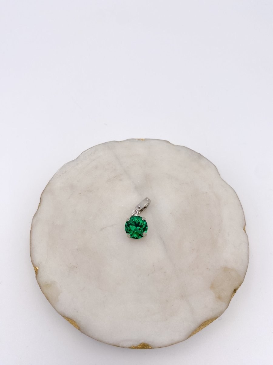 Center Stage Round Charm in Emerald
