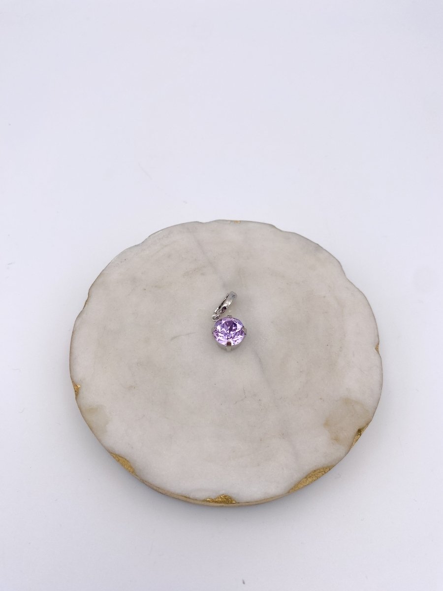 Center Stage Round Charm in Lavender
