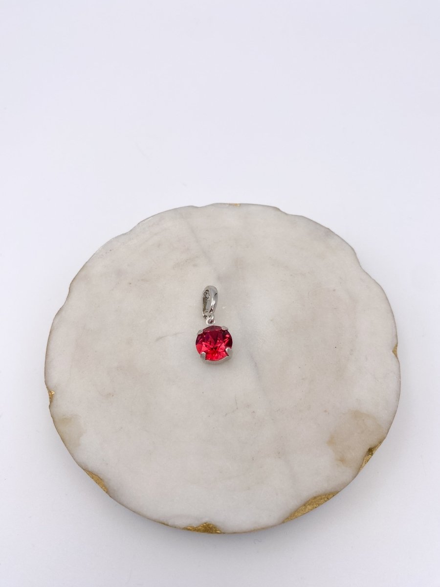 Center Stage Round Charm in Ruby