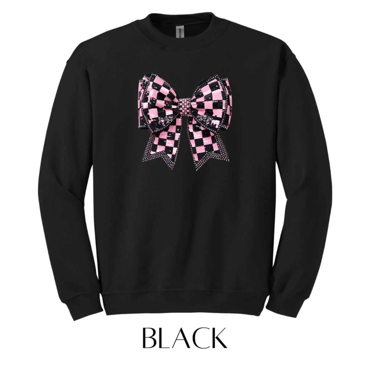 Checkers and Bows Graphic Pullover - FINAL SALE