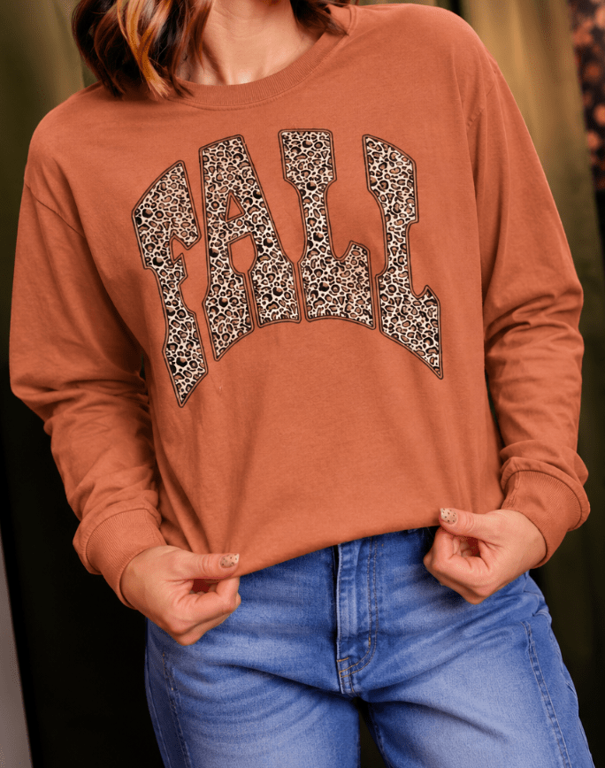 Cheetah Fall Graphic Long Sleeve Tee - FINAL SALE