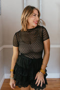 Chic Dot Mesh Top - Reg & Curvy