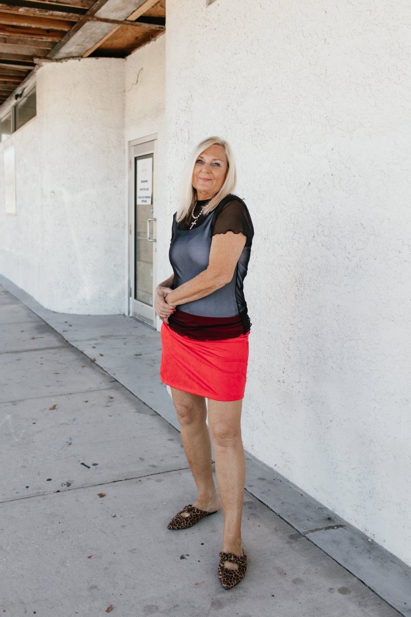 Classic Crush Mini Skirt In Red - Reg & Curvy