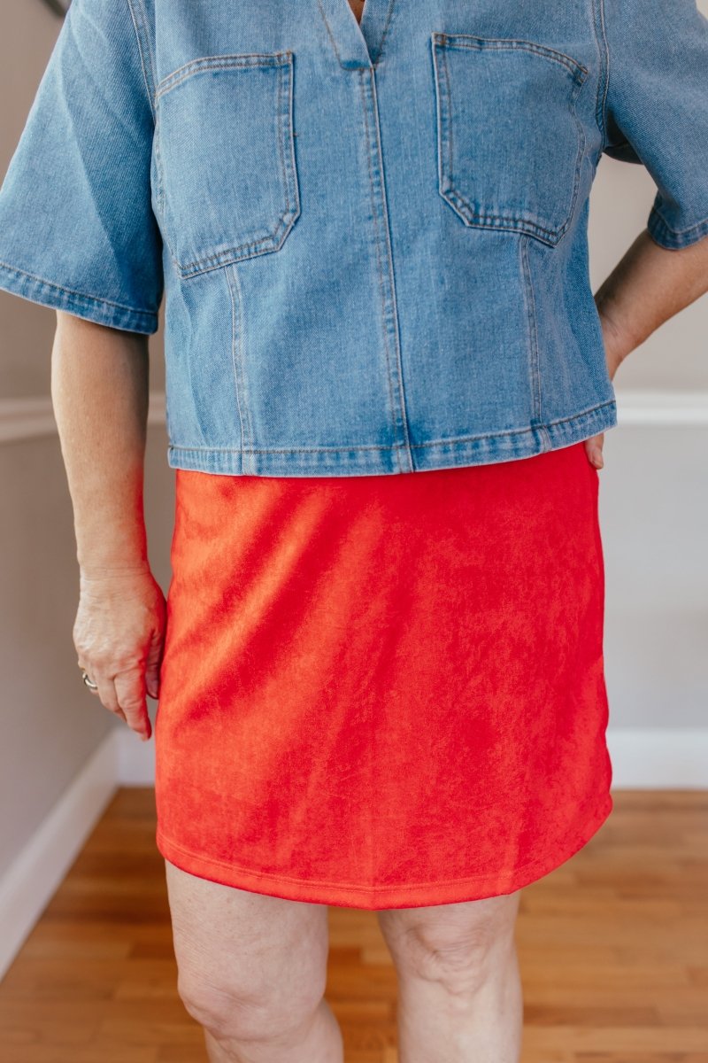 Classic Crush Mini Skirt In Red - Reg & Curvy