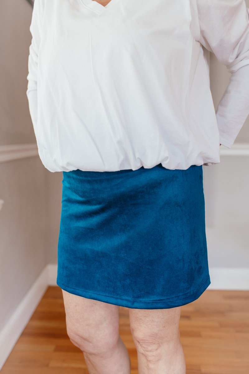 Classic Crush Mini Skirt In Teal - Reg & Curvy