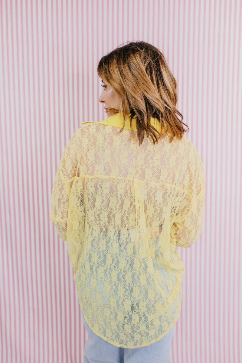 Classic Kathryn Button Up Top In Yellow - Reg & Curvy