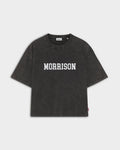 COLLEGE BLACK BOXY TEE