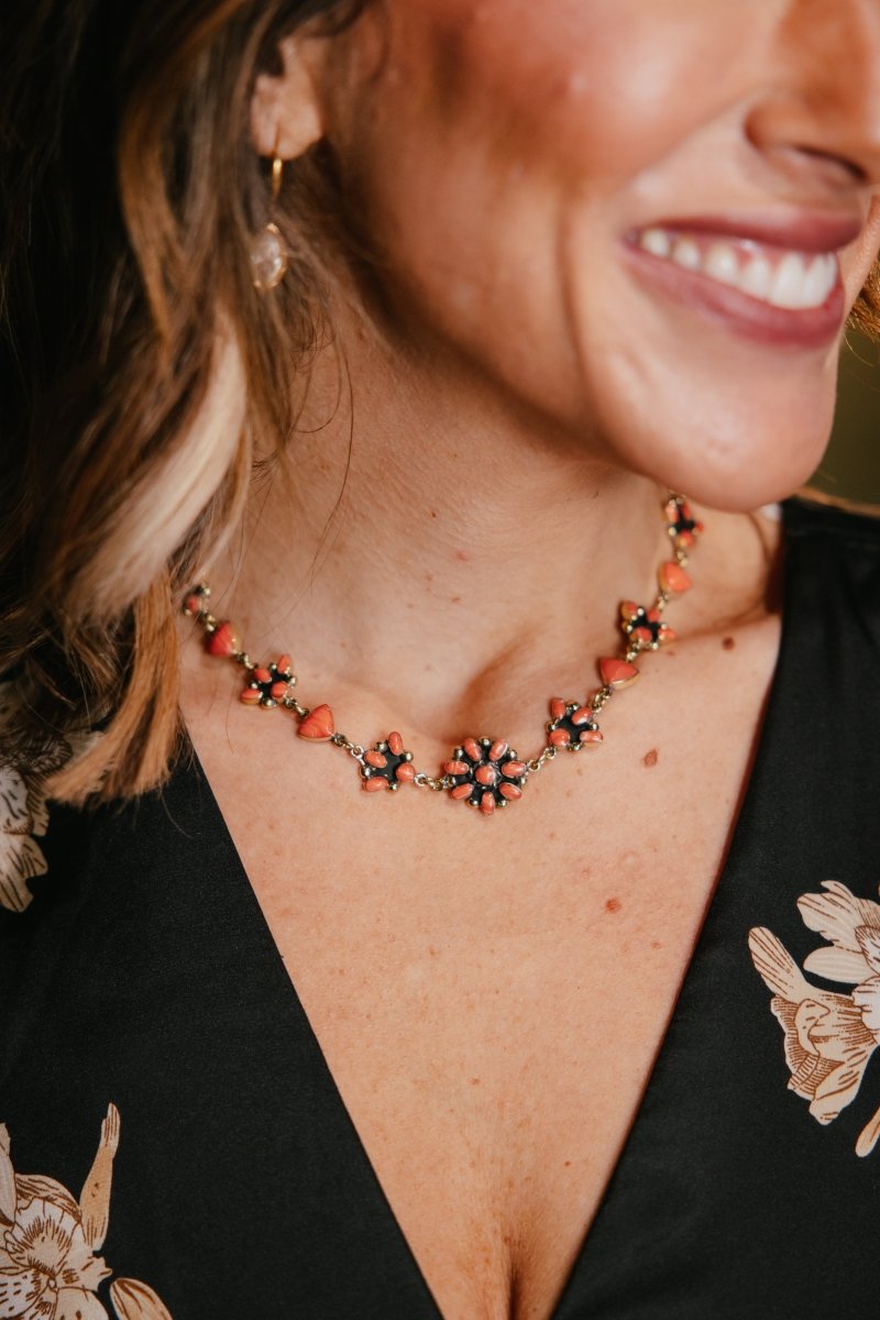 Boho Sol: Coral Garden Choker Necklace