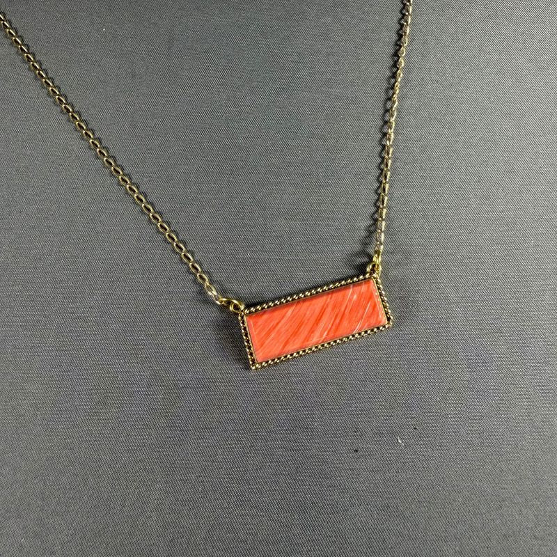 Boho Sol: Coral Glow Bar Necklace