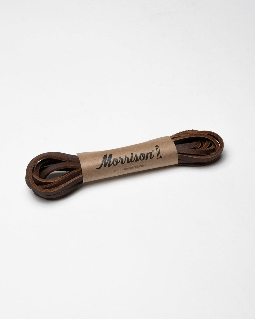 Dark brown flat leather laces