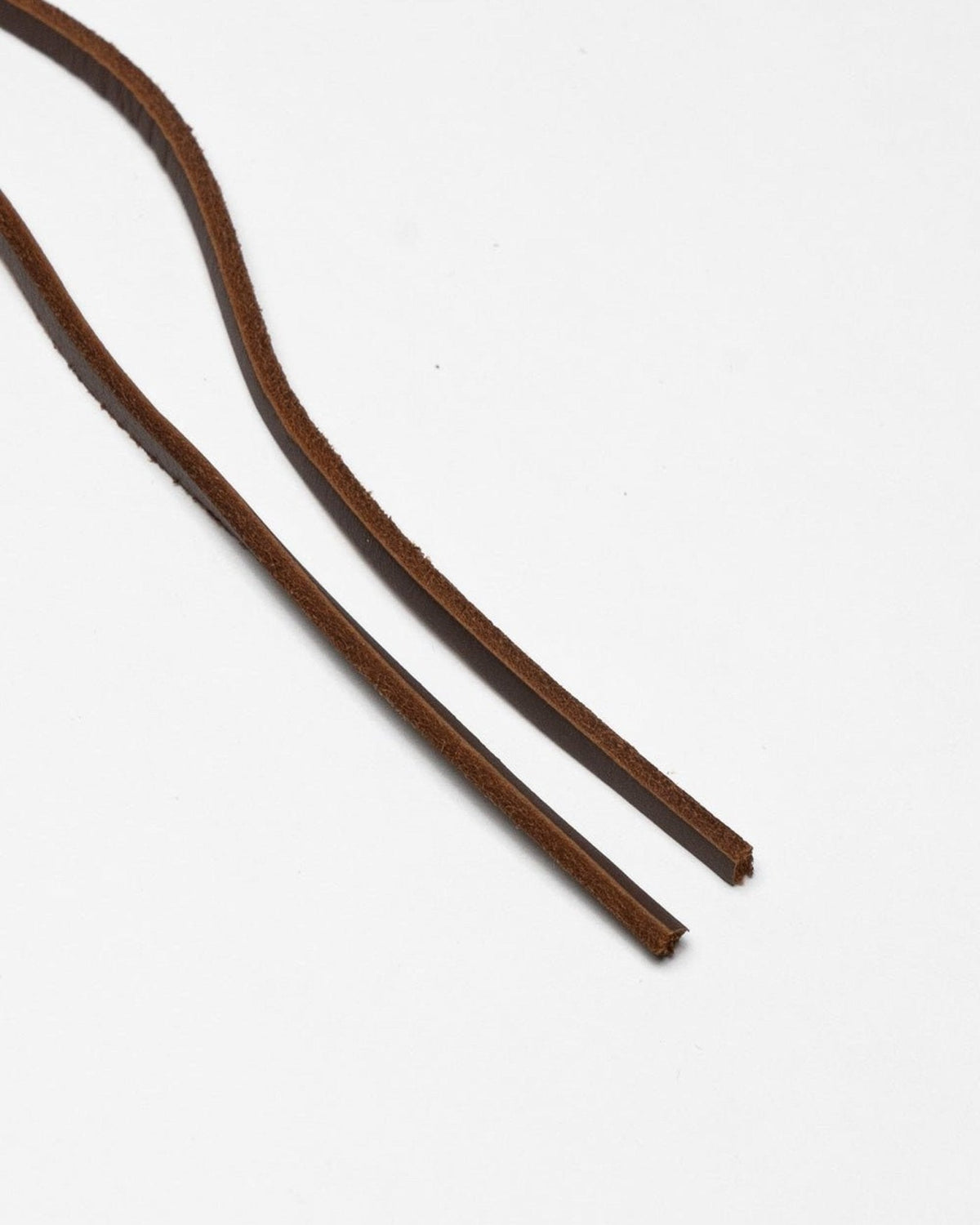 Dark brown flat leather laces