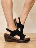 Corky's Black Leopard Combo Carley Sandals