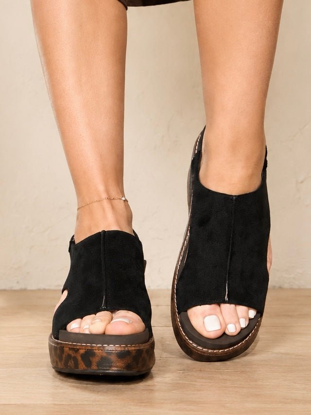 Corky's Black Leopard Combo Carley Sandals