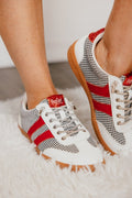 Corky's Black White Houndstooth Heads Up Sneakers