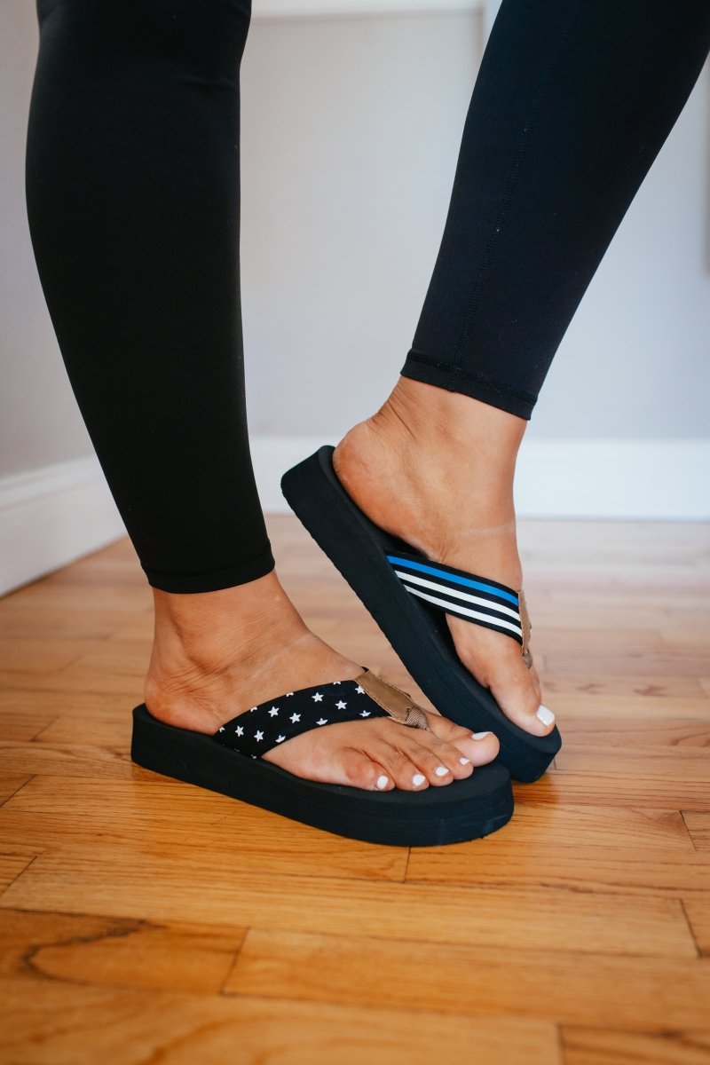Corky's Black With Blue 2 Liberty Sandals