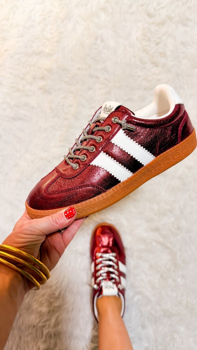Corky's Burgundy Metallic Heads Up Sneakers