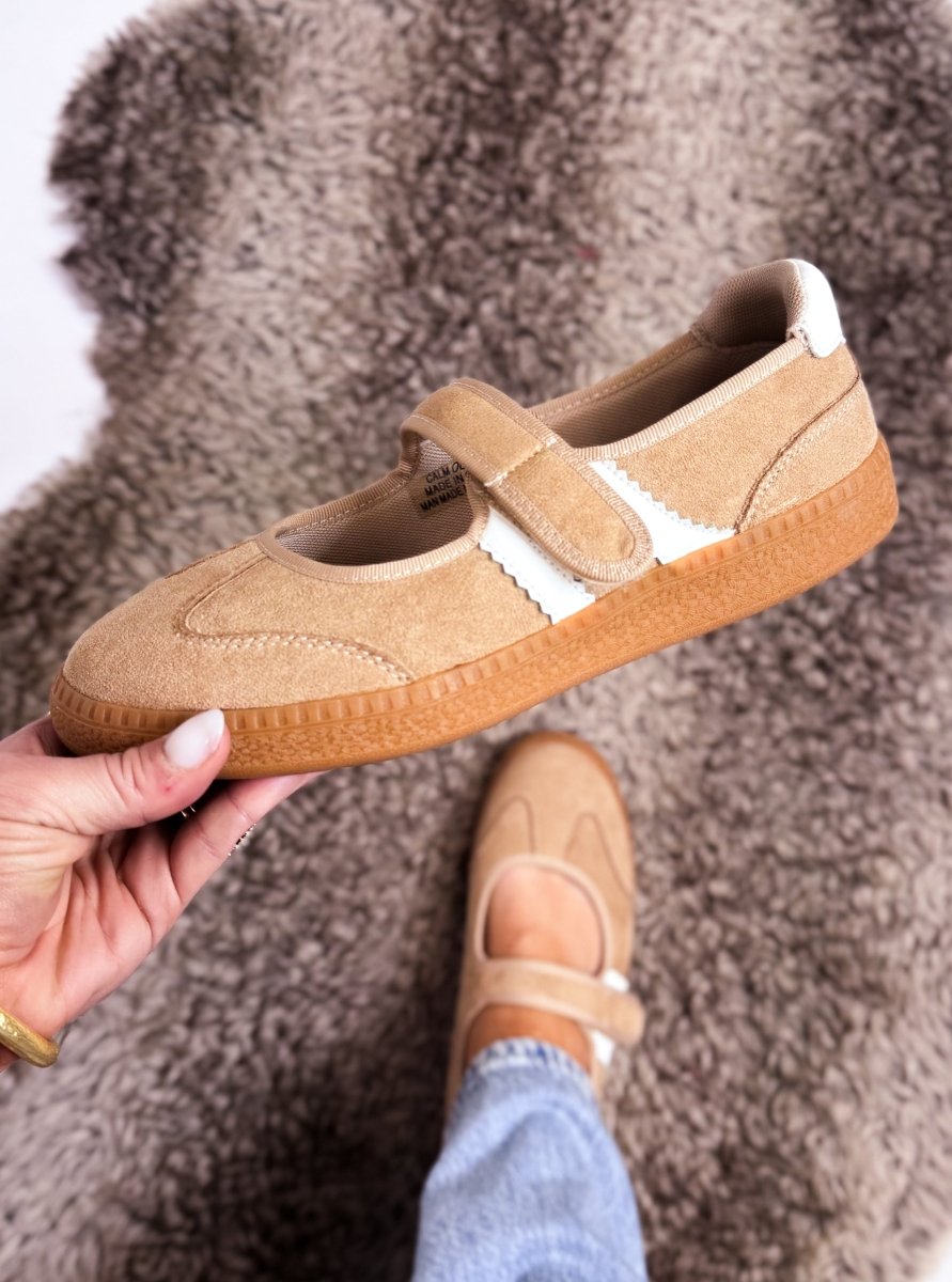 Corky's Camel Faux Suede Calm Down Sneakers