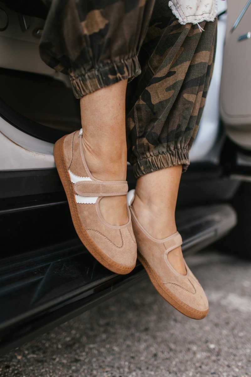 Corky's Camel Faux Suede Calm Down Sneakers