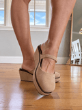 Corky's Camel Faux Suede Me Time Wedges