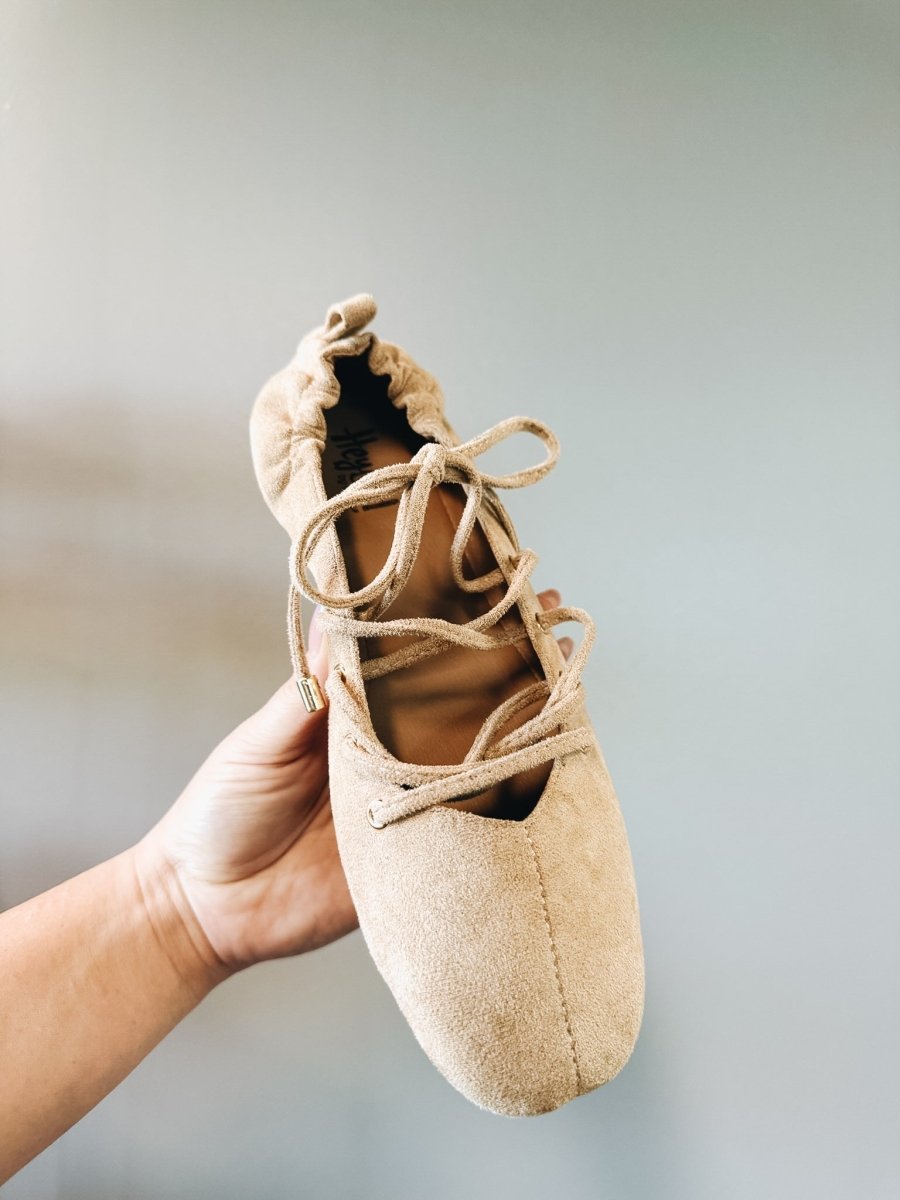 Corky's Camel Faux Suede Tied Up Flats