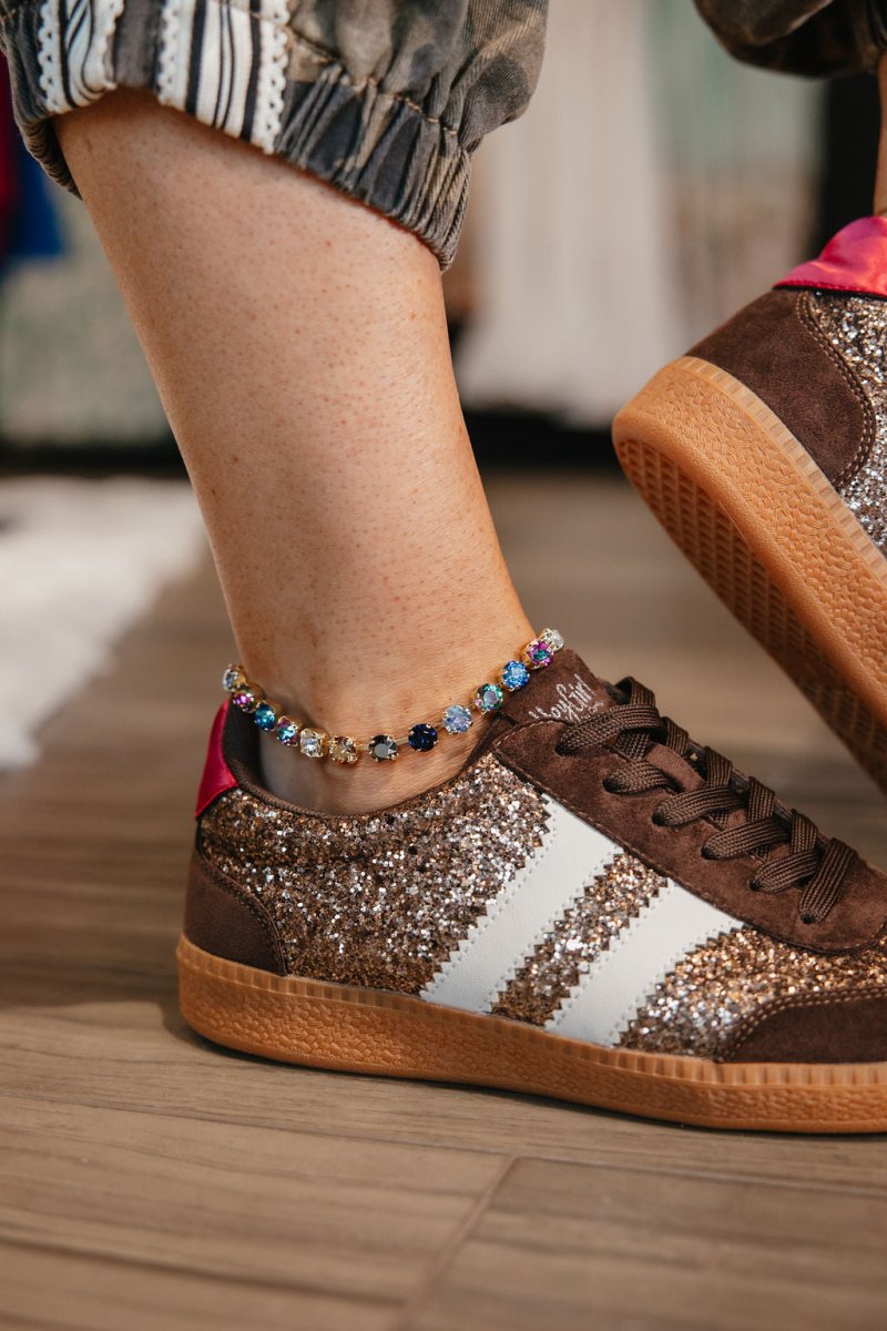 Corky's Chocolate Glitter Heads Up Sneakers