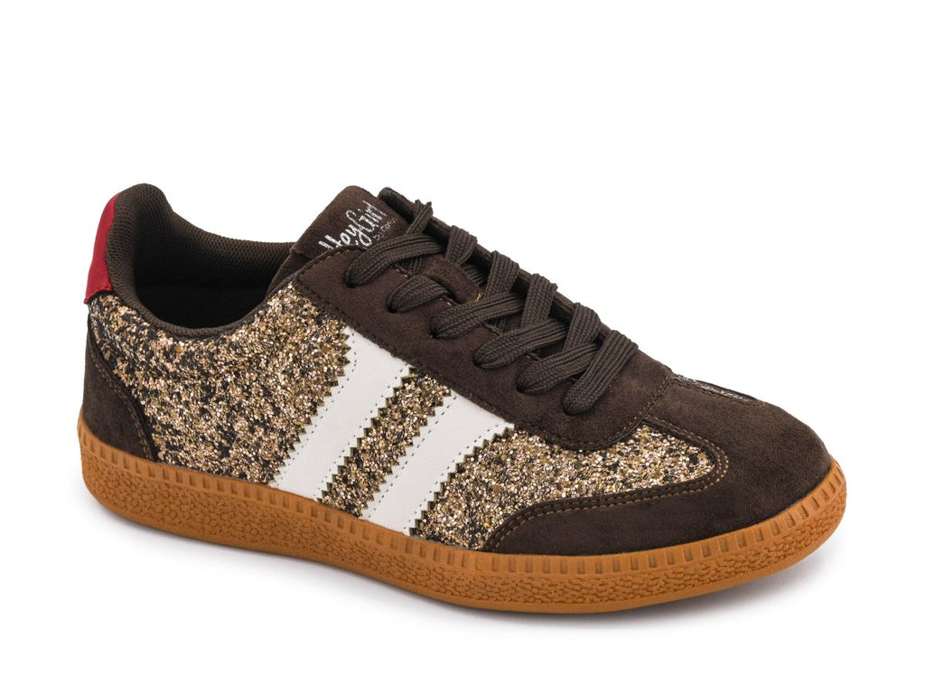 Corky's Chocolate Glitter Heads Up Sneakers