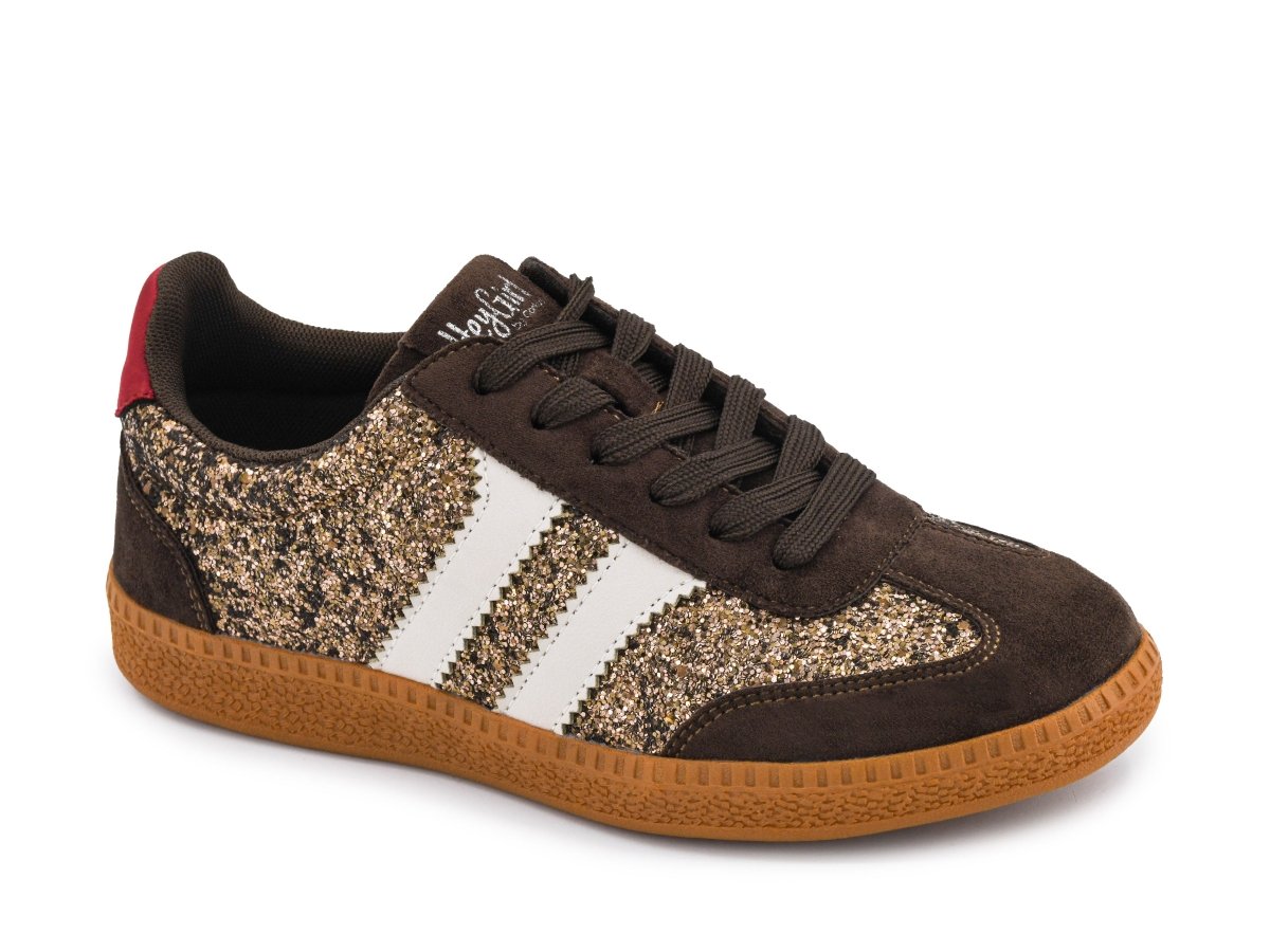 Corky's Chocolate Glitter Heads Up Sneakers