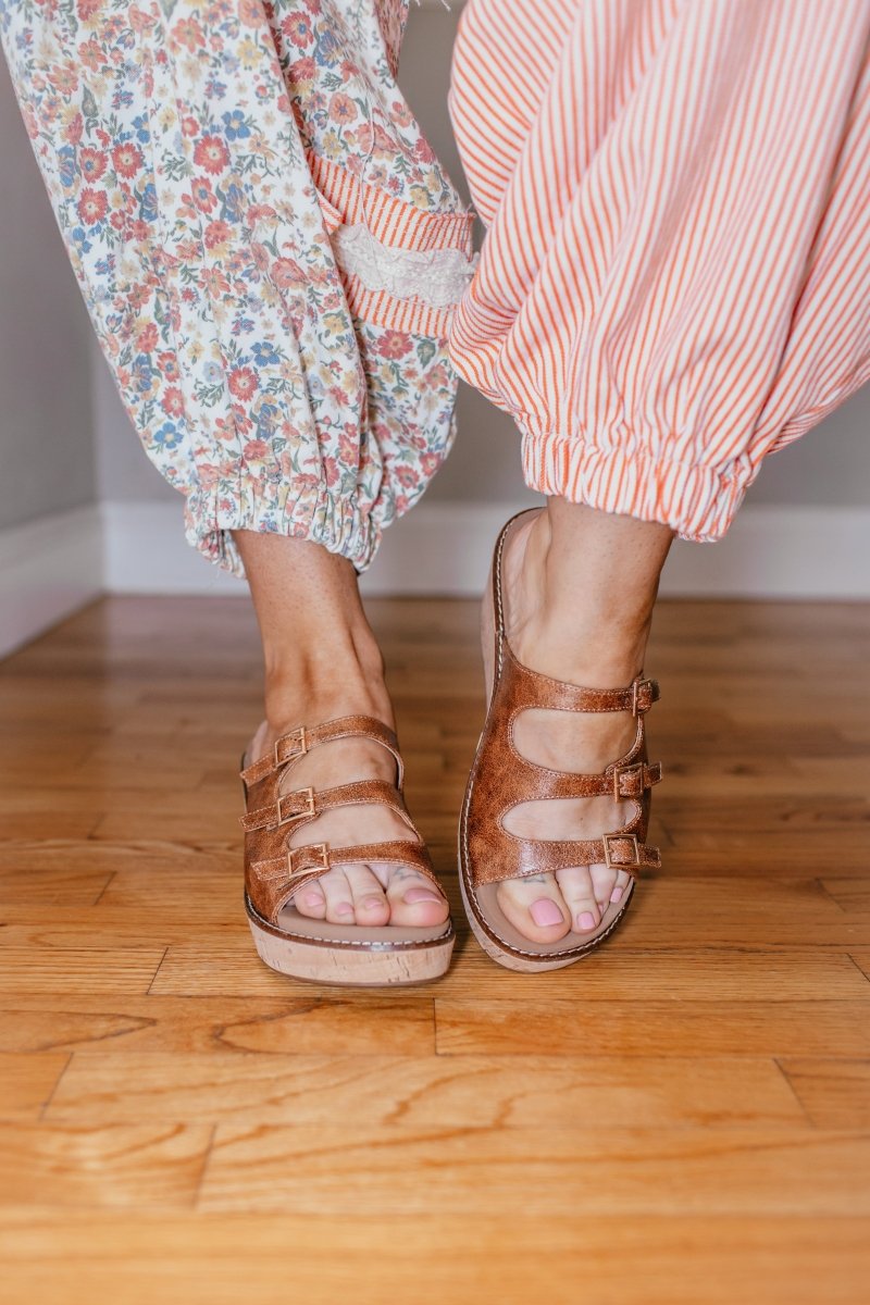 Corky's Cognac Crinkle Don't Mind Me Wedges