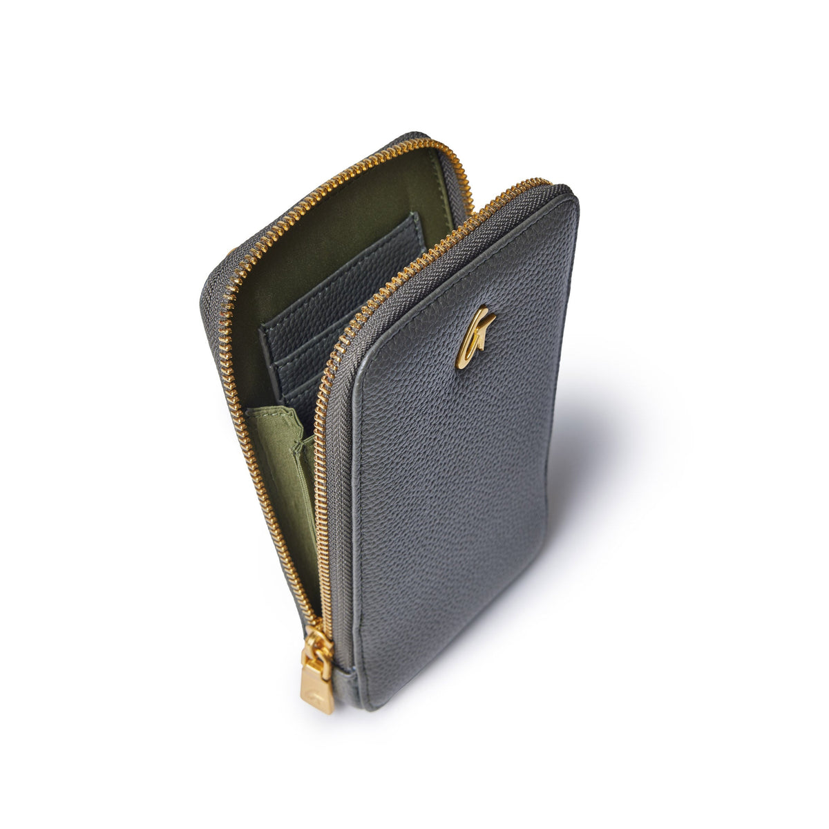 PEBBLE PHONE CROSSBODY - OLIVE GREEN