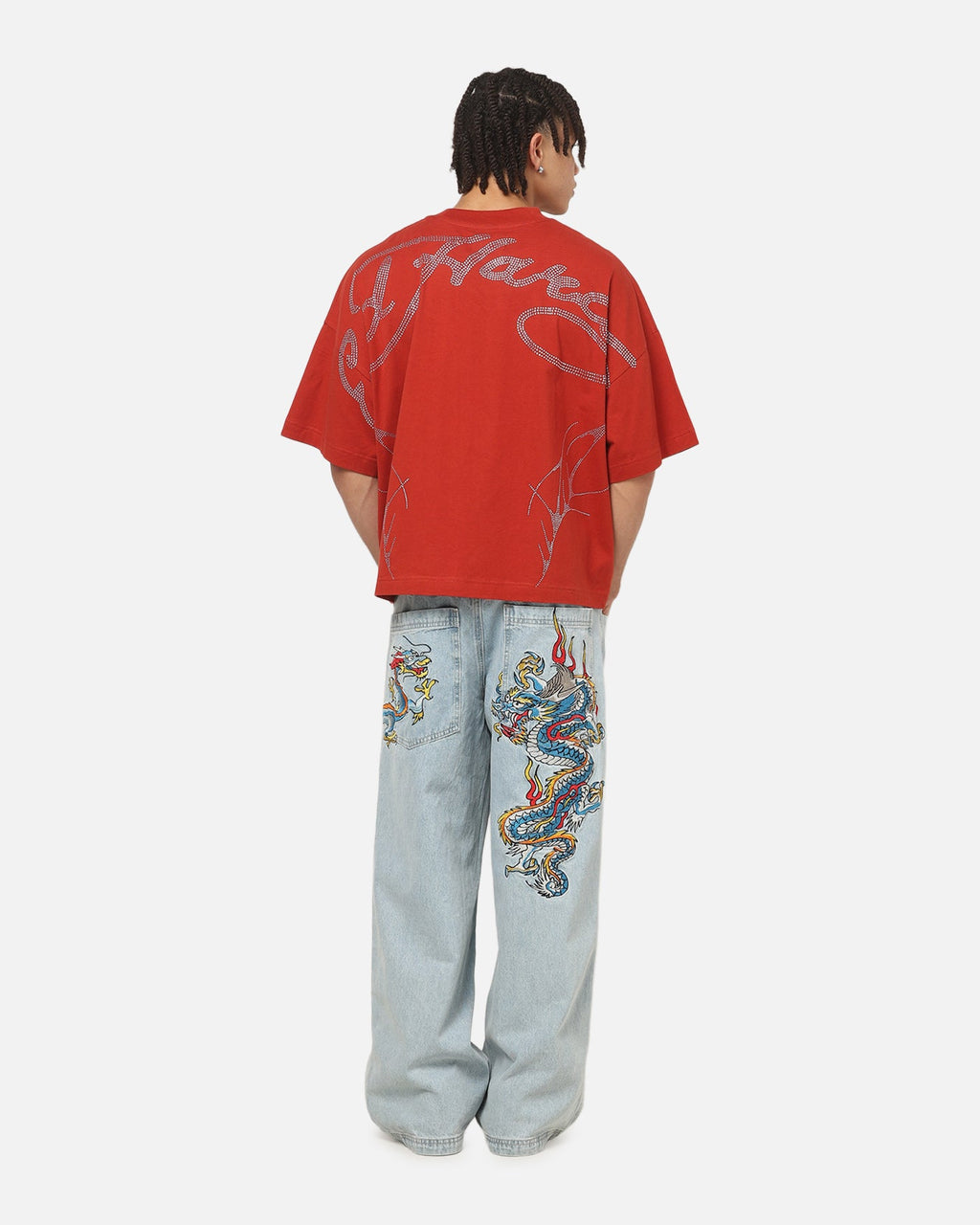 Ed Hardy Cyber Rhinestone T-Shirt Red