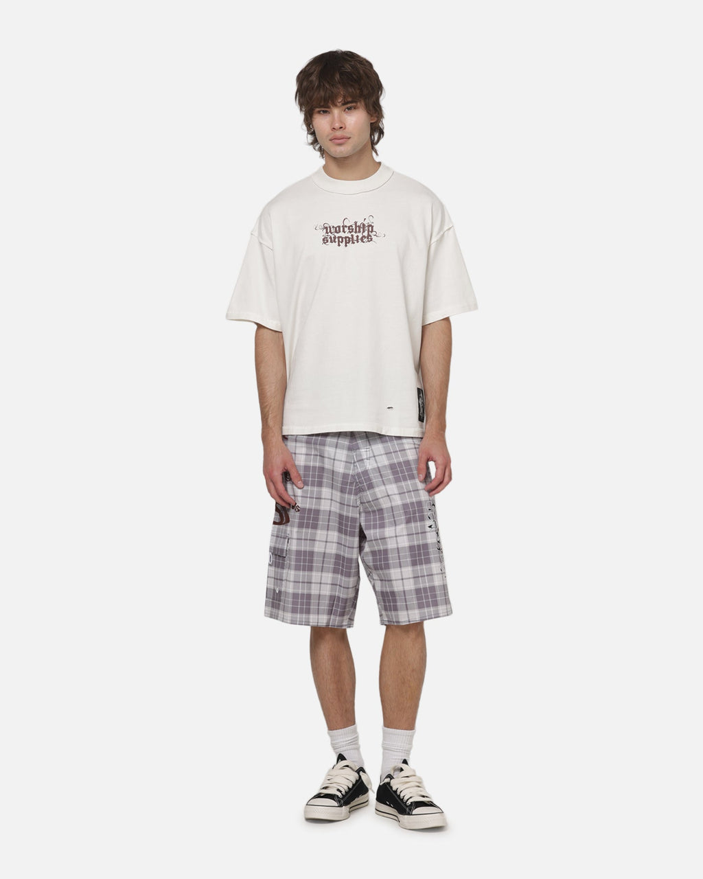 Worship Restraint Box Crop Reverse T-Shirt Coconut Milk