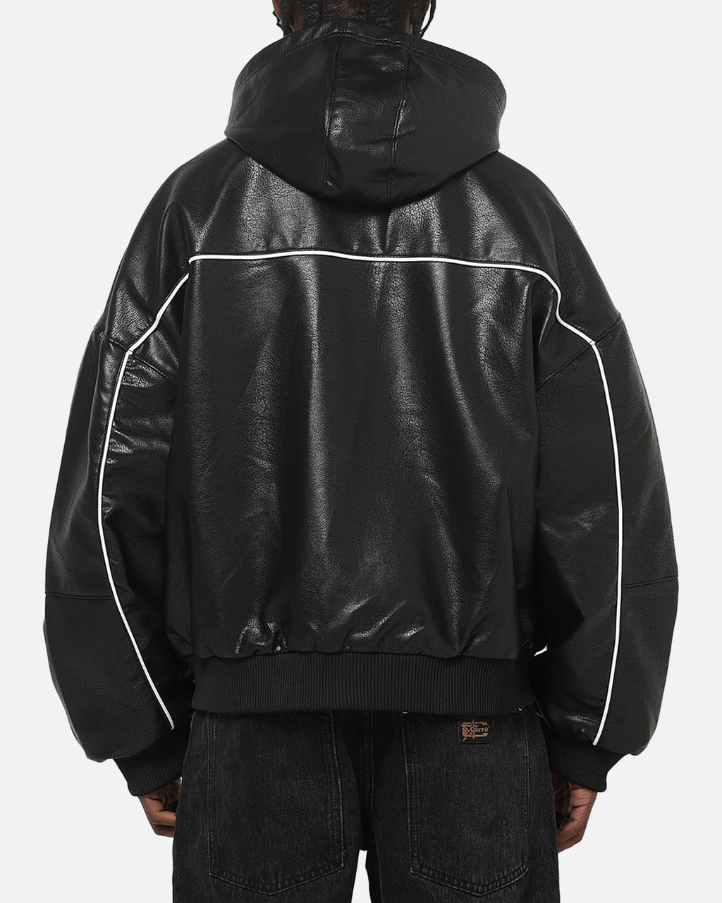 Carré Velocity Vegan Leather Bomber Jacket Black
