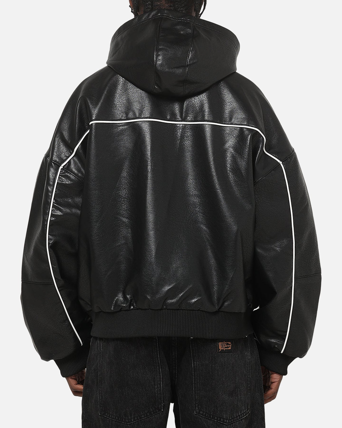Carré Velocity Vegan Leather Bomber Jacket Black