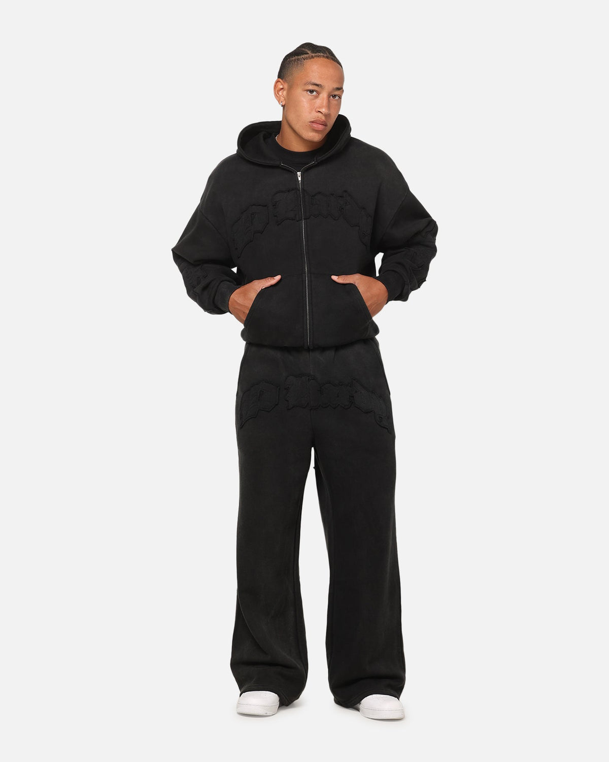 Ed Hardy Fray Zip Hoodie Black