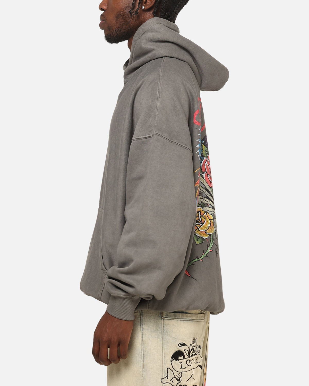 Ed Hardy Boom Hoodie Washed Charcoal