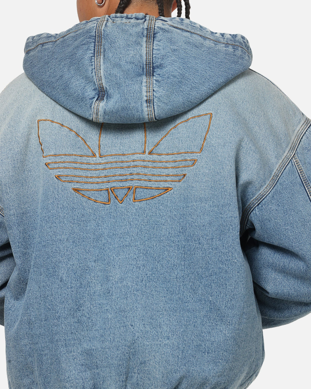 Adidas Denim Padded Jacket Indigo Denim