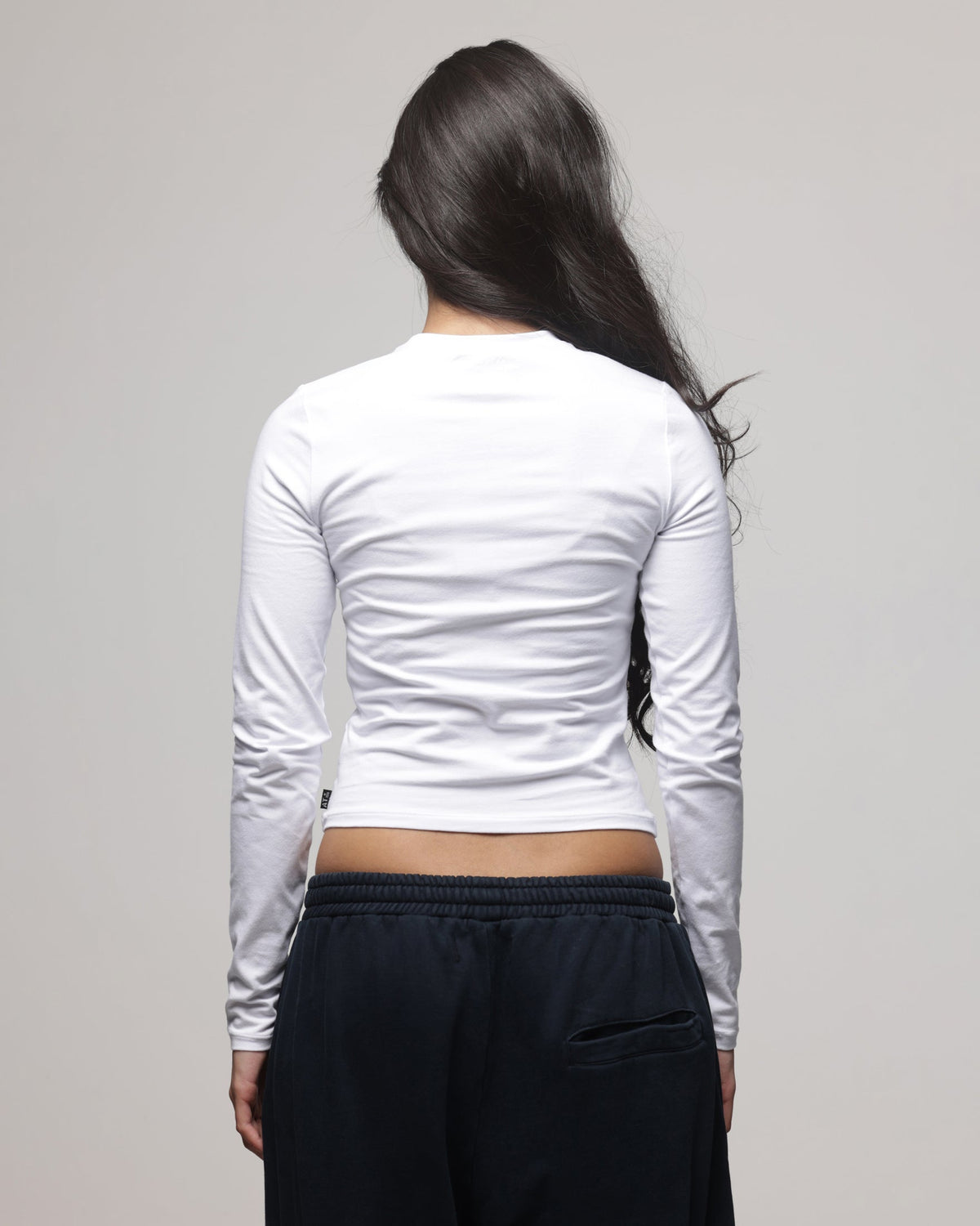 American Thrift Women's Fitted Long Sleeve T-Shirt White