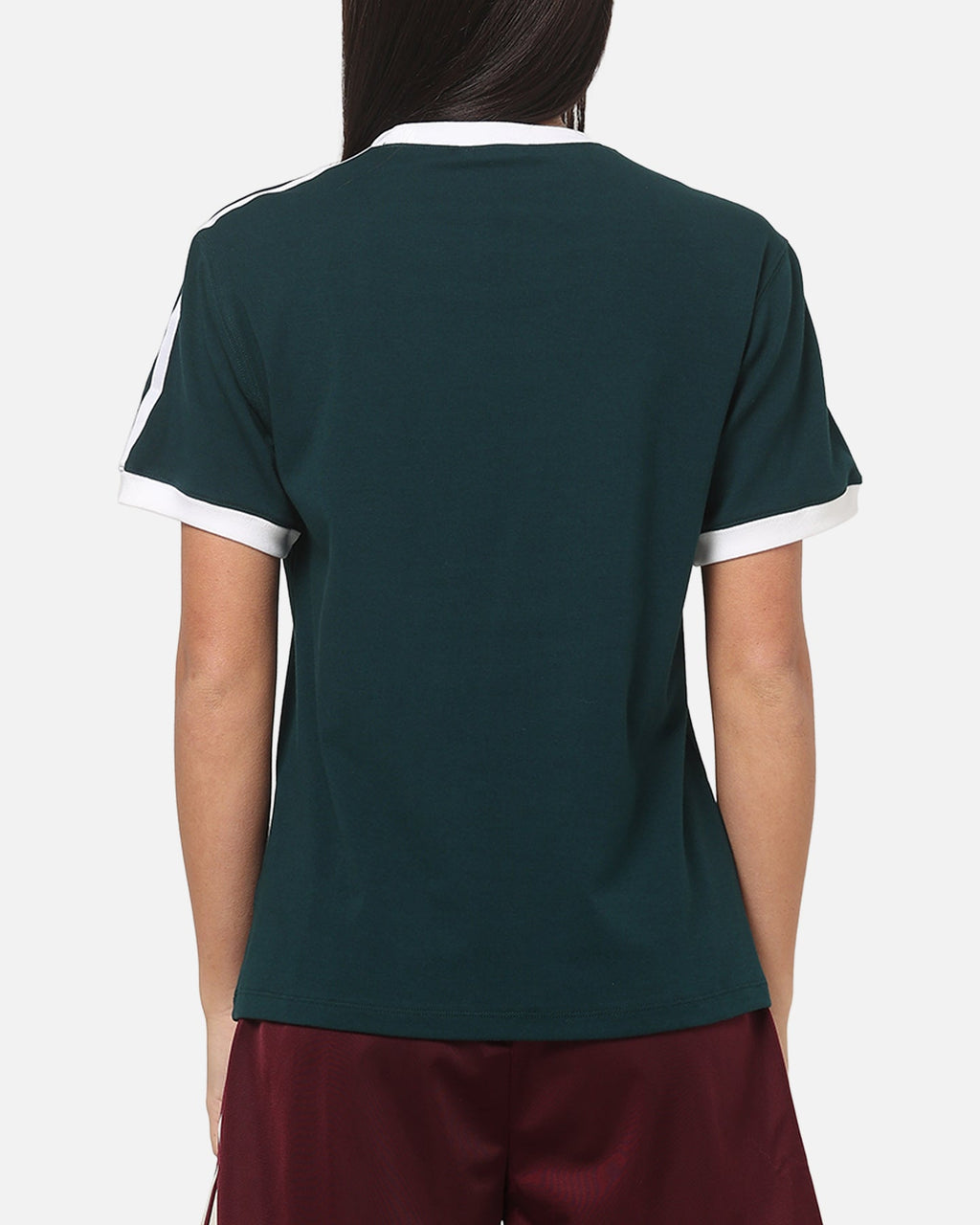 Adidas Women's 3 Stripe T-Shirt Green