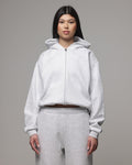 American Thrift Women's Classic Zip Hoodie Grey Heather