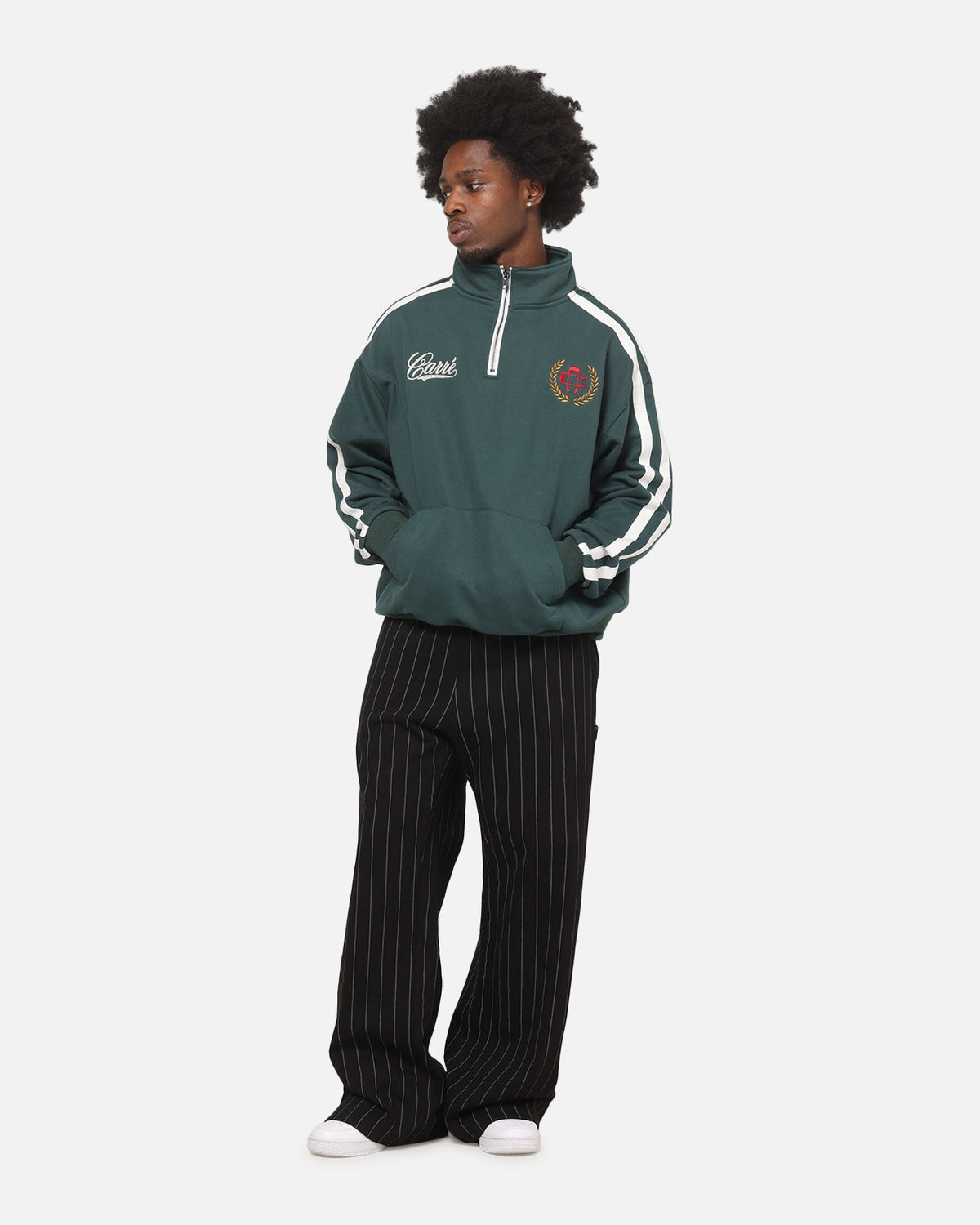 Carre Studio Trackpants Black Pinstripe