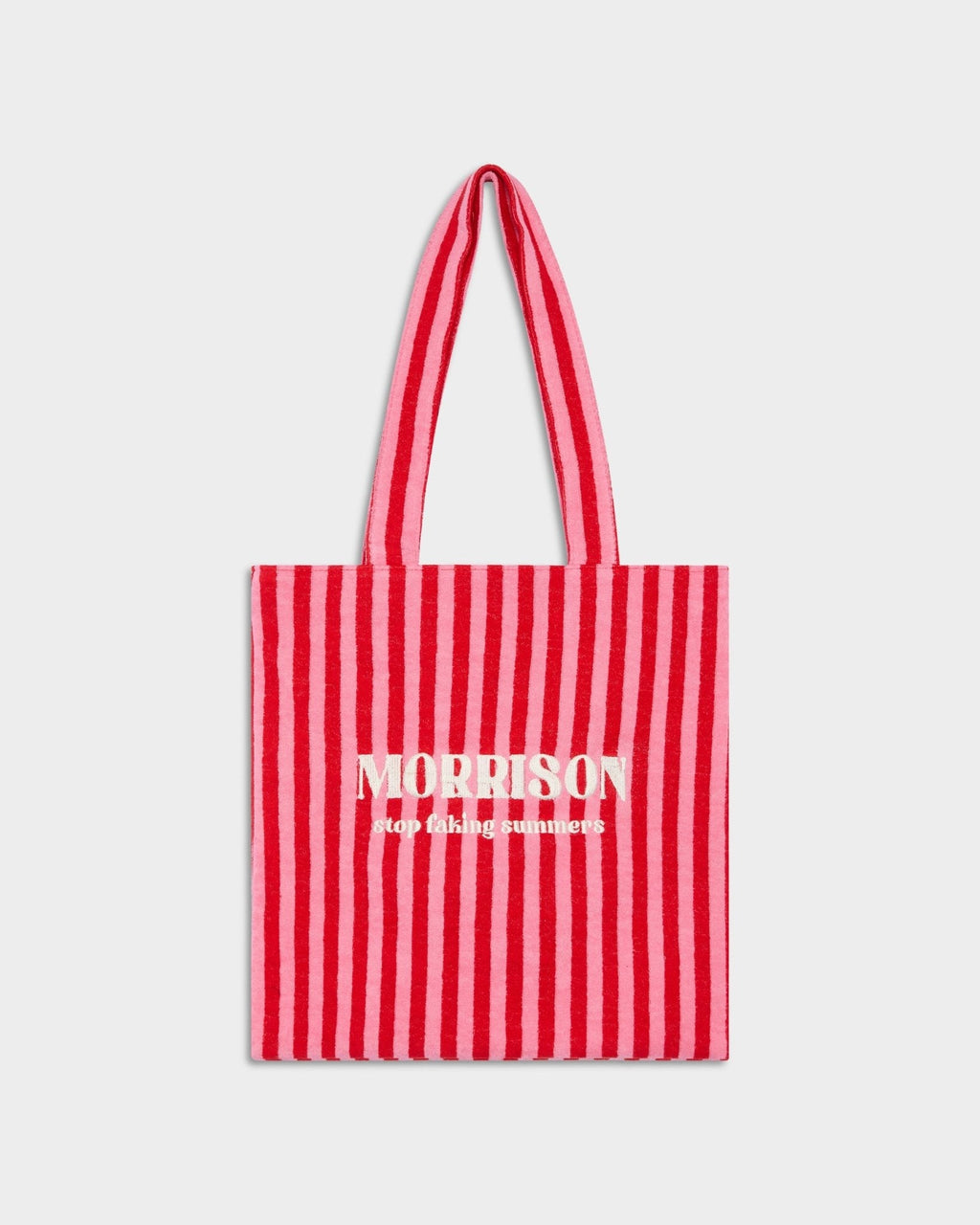 FAKE RED STRIPES TOTE BAG