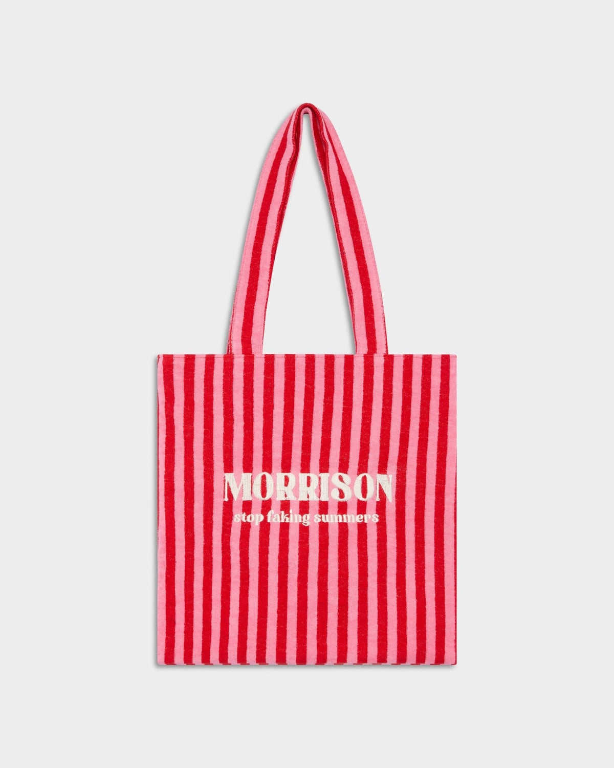 FAKE RED STRIPES TOTE BAG