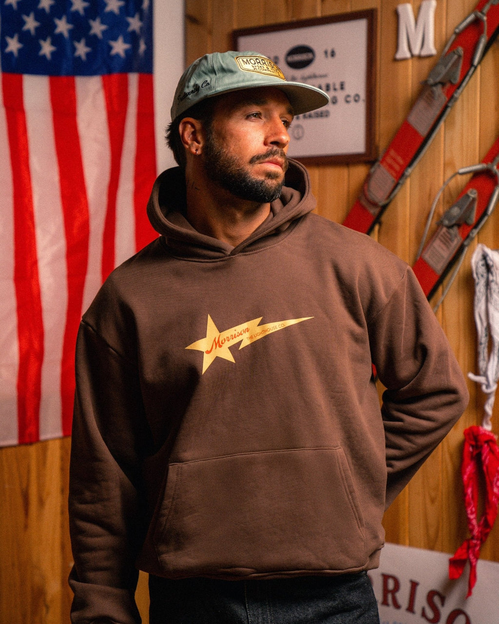 Fallen star brown hoodie