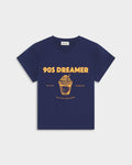 FREEZED NAVY SLIM CROP TEE
