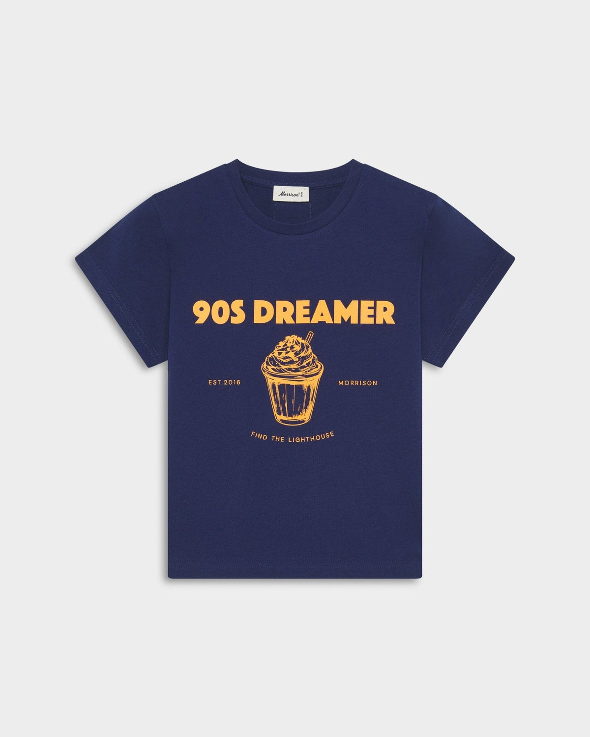 FREEZED NAVY SLIM CROP TEE