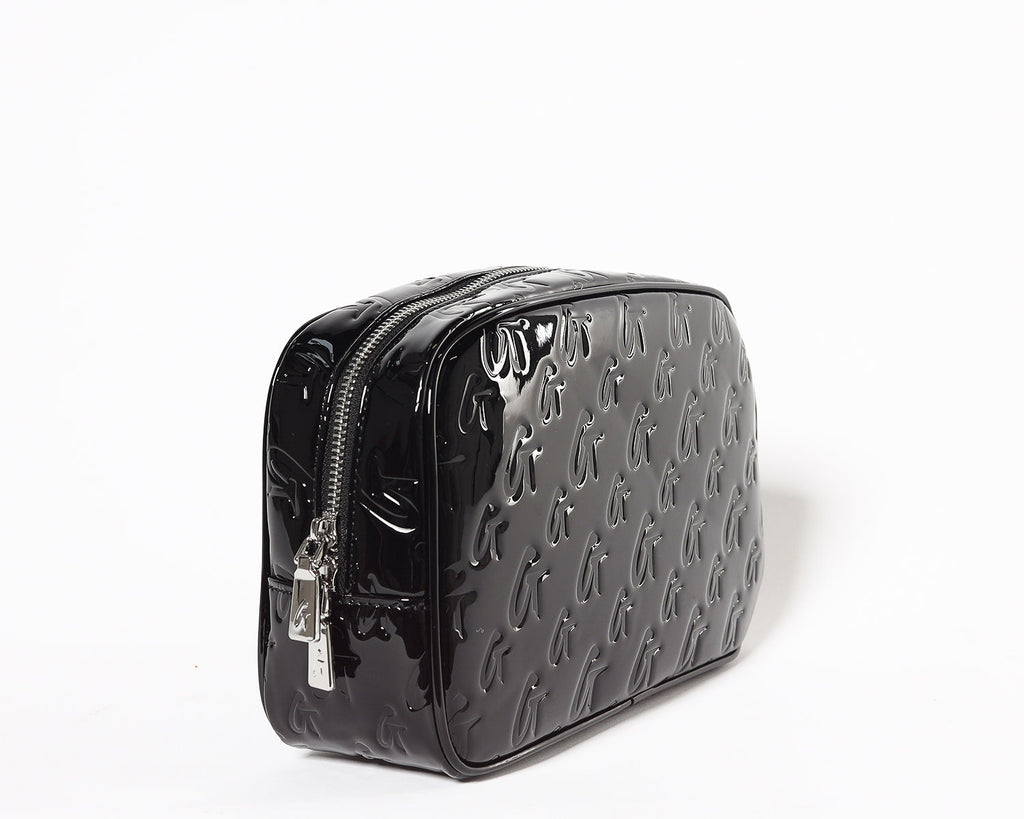 SMALL MONOGRAM TOILETRY BAG - MIRROR BLACK