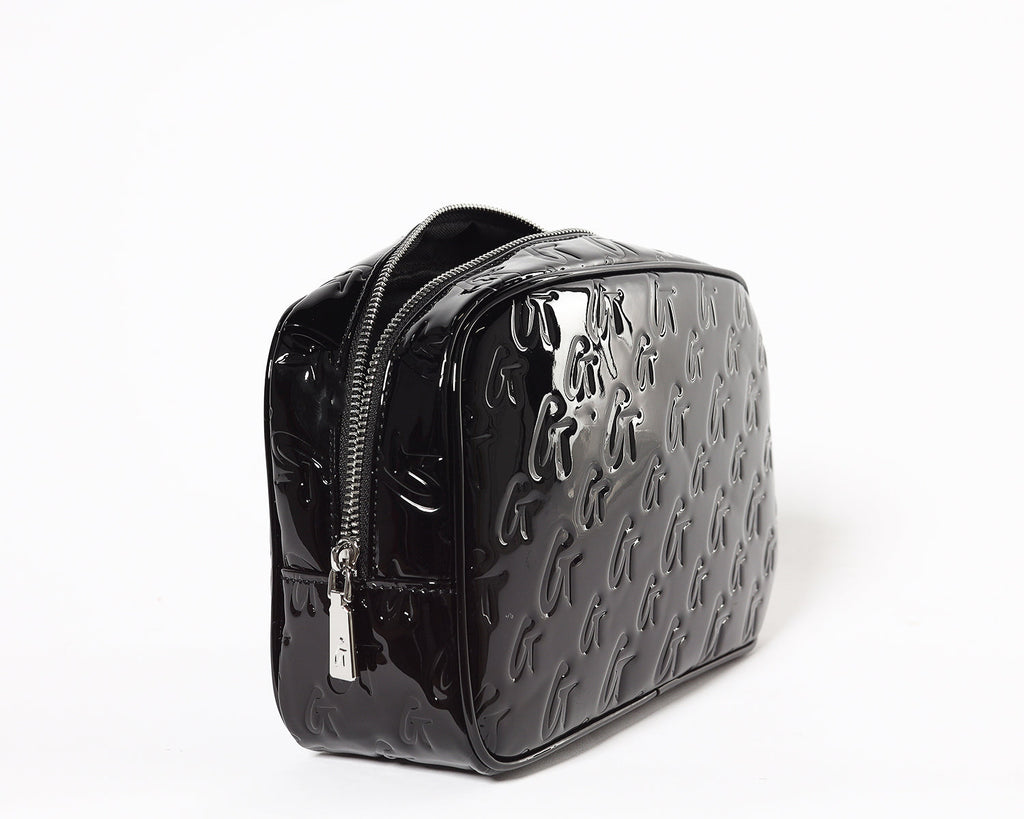 SMALL MONOGRAM TOILETRY BAG - MIRROR BLACK